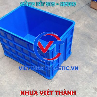 Thùng Nhựa Đặc HS026 Sóng Bít 3T9