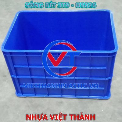 Thùng Nhựa Đặc HS026 Sóng Bít 3T9