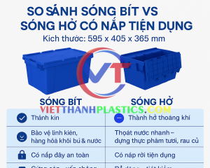 SÓNG NHỰA HỞ & BÍT – CÓ NẮP XẾP CHỒNG TIẾT KIỆM TỚI 75% DIỆN TÍCH