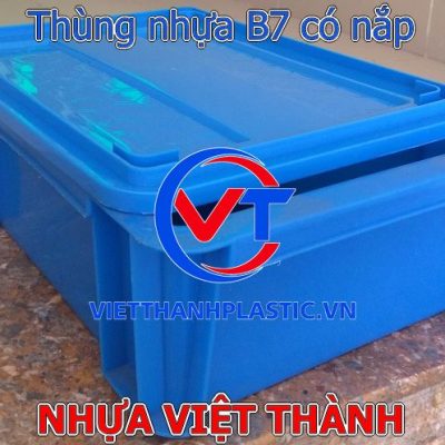 Thùng nhựa B7 có nắp – Giải pháp lưu trữ gọn gàng, bền chắc cho mọi không gian